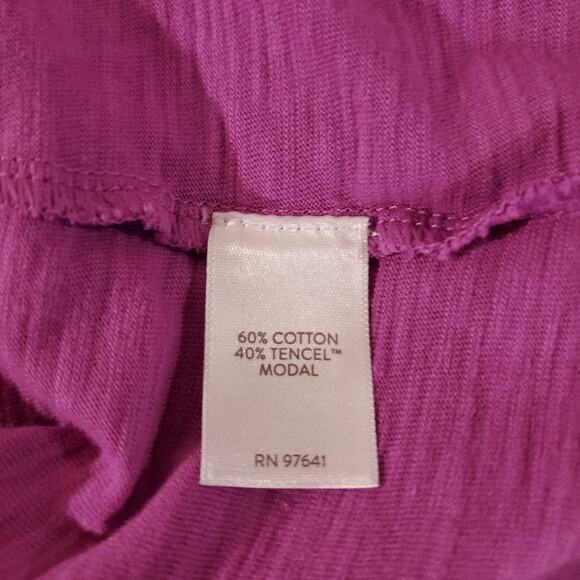 J Jill Womens Rib Trim Henley Tank Top Size XL Pink Soft Cotton Tencel Modal - Picture 7 of 10